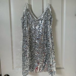 Sequence silver dress